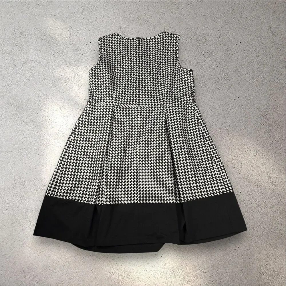 Calvin Klein Houndstooth A-Line Dress Women's 20W Plus Sleeveless Office Preppy - Picture 2 of 8
